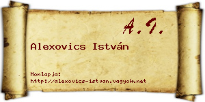 Alexovics István névjegykártya