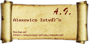 Alexovics István névjegykártya