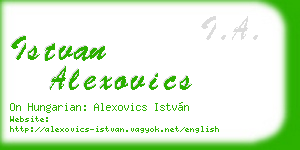 istvan alexovics business card